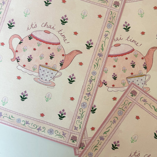 Print - It's Chai Time 8x10" Mughal Inspired