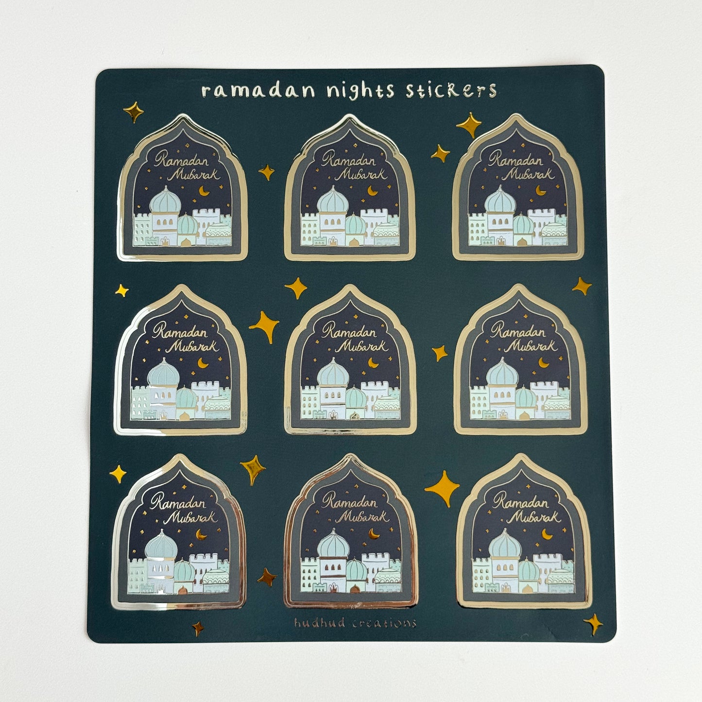 Sticker Sheet - Ramadan Mubarak, Shimmery Ramadan Nights