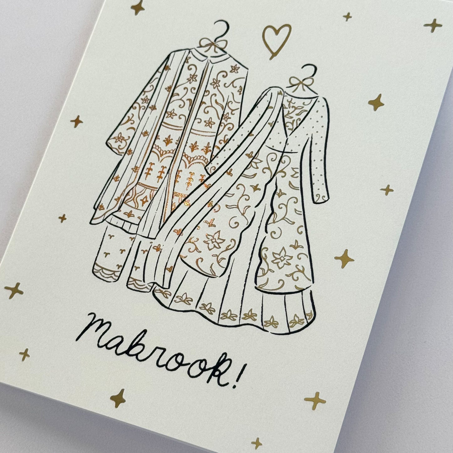 Card - Mabrook, Shimmery, Gold Foiled Wedding Card