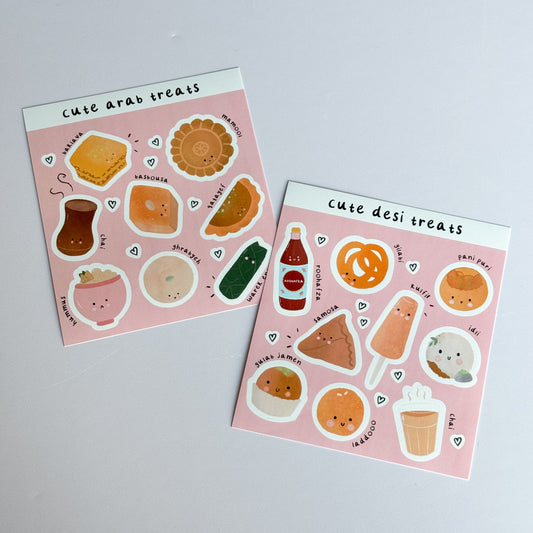 Sticker Sheet - Cute Desi Treats