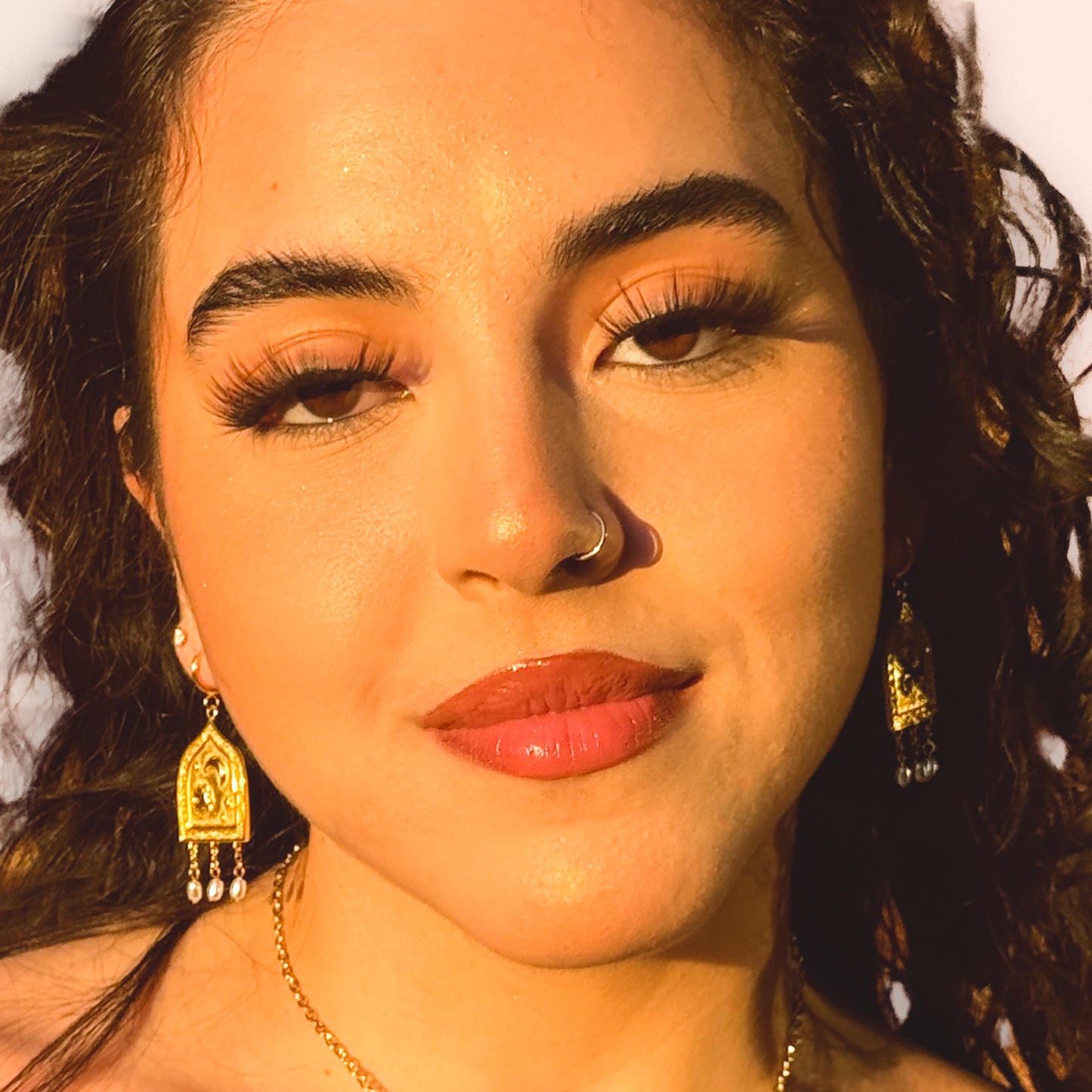 Earrings - Layla, waterproof, 18k gold plated over stainless steel, pearl dangle earrings, eid gifts, hijabi jewelry