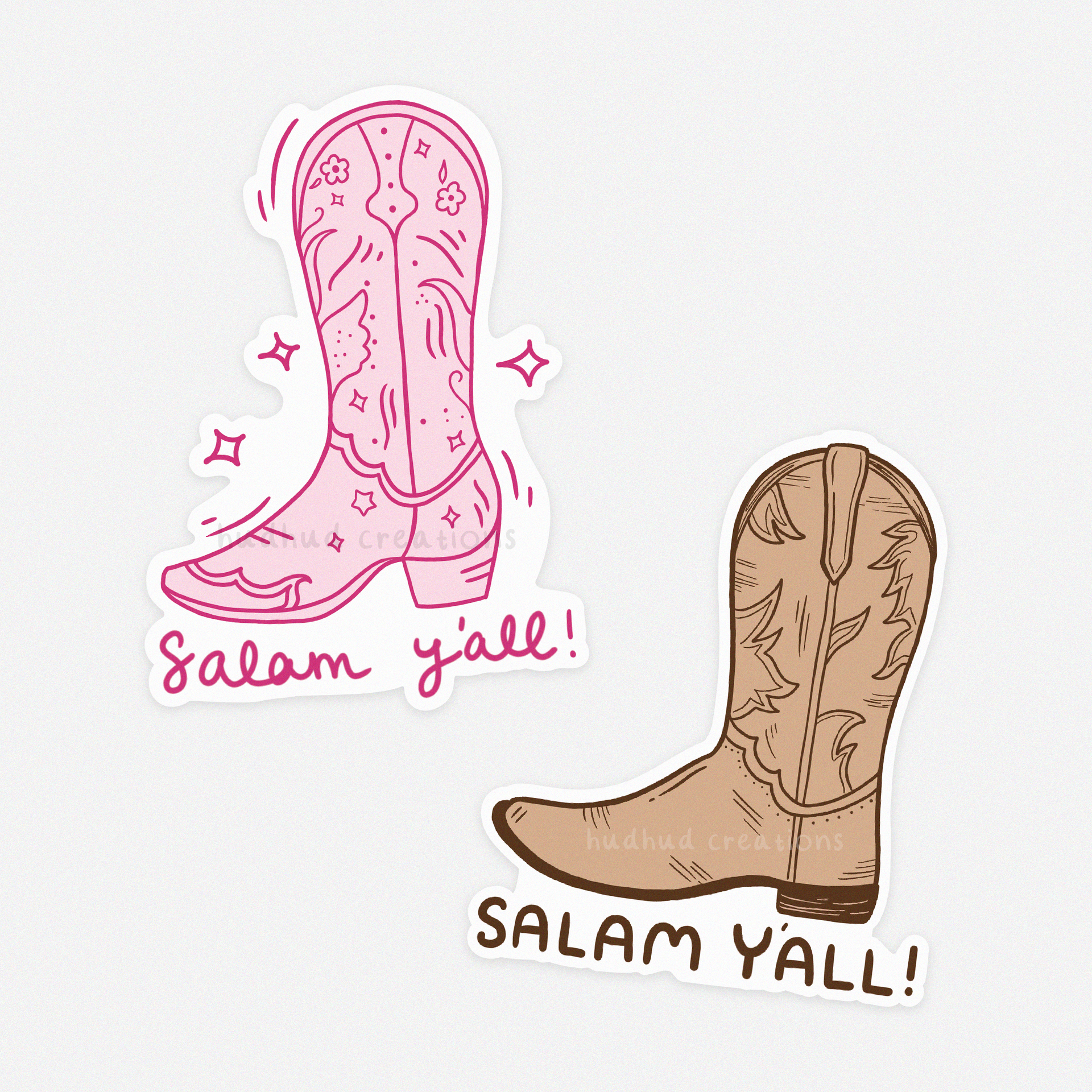 Sticker - Salam Y'all (Brown & Pink)