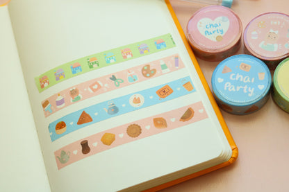 Washi Tape - Chai Party, Cute Desi & Arab Treats Washi Tape