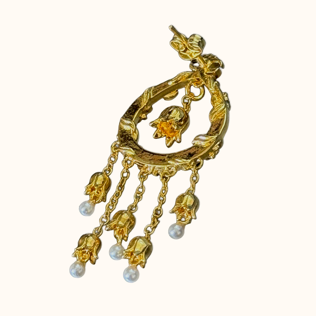 Sawsan Dangle Earrings - Gold Plated Over Brass
