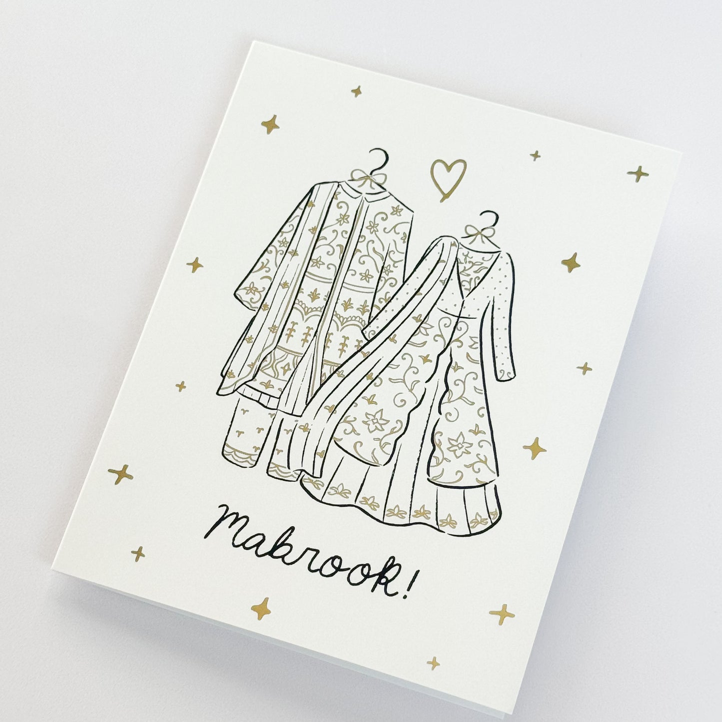 Card - Mabrook, Shimmery, Gold Foiled Wedding Card