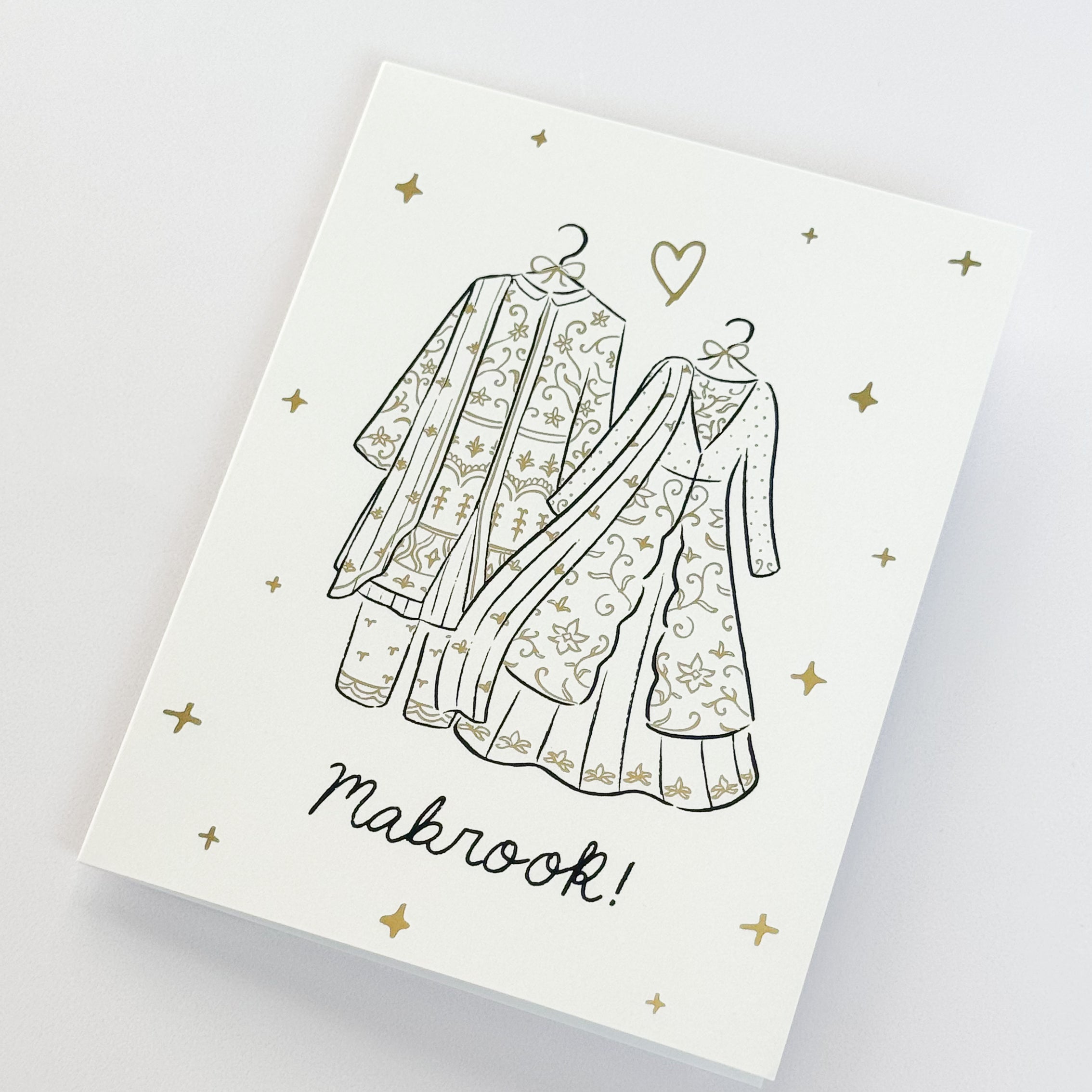 Card - Mabrook, Shimmery, Gold Foiled Wedding Card