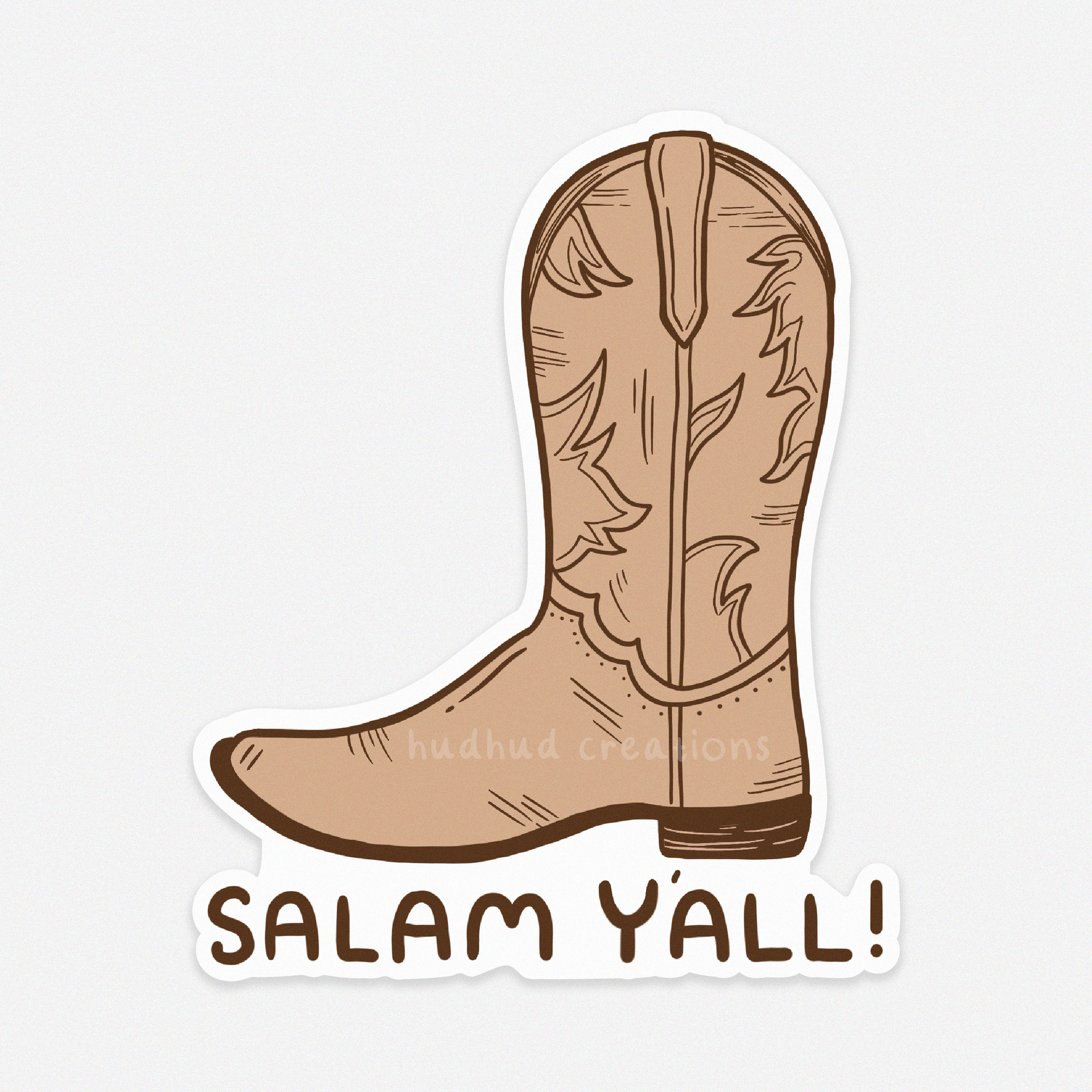 Sticker - Salam Y'all (Brown & Pink)