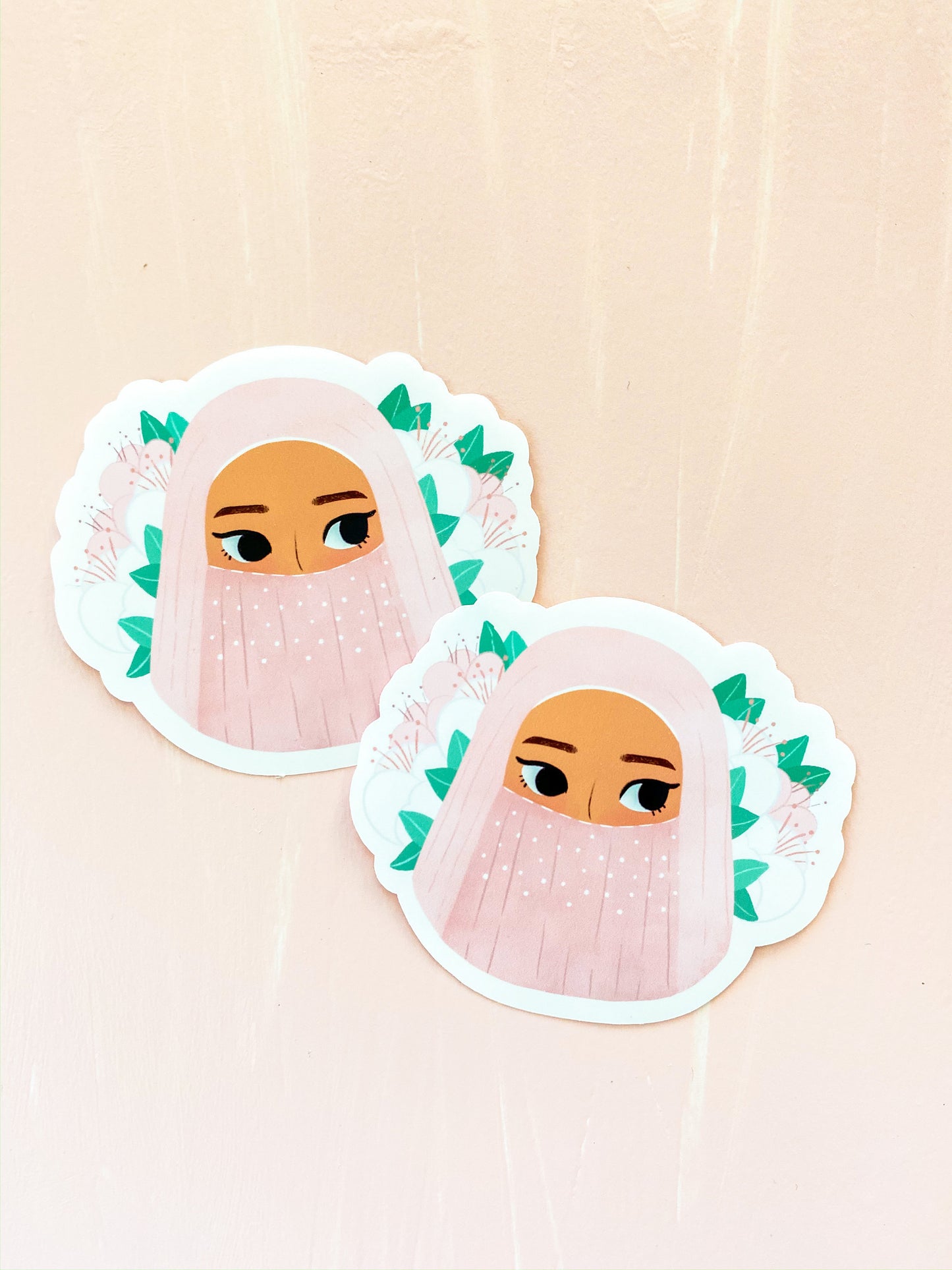 Sticker - Pretty in Pink Niqabi Sticker, Glossy Sticker, Cute Niqabi Hijabi Sticker, Niqabi Sticker, Hijabi Sticker