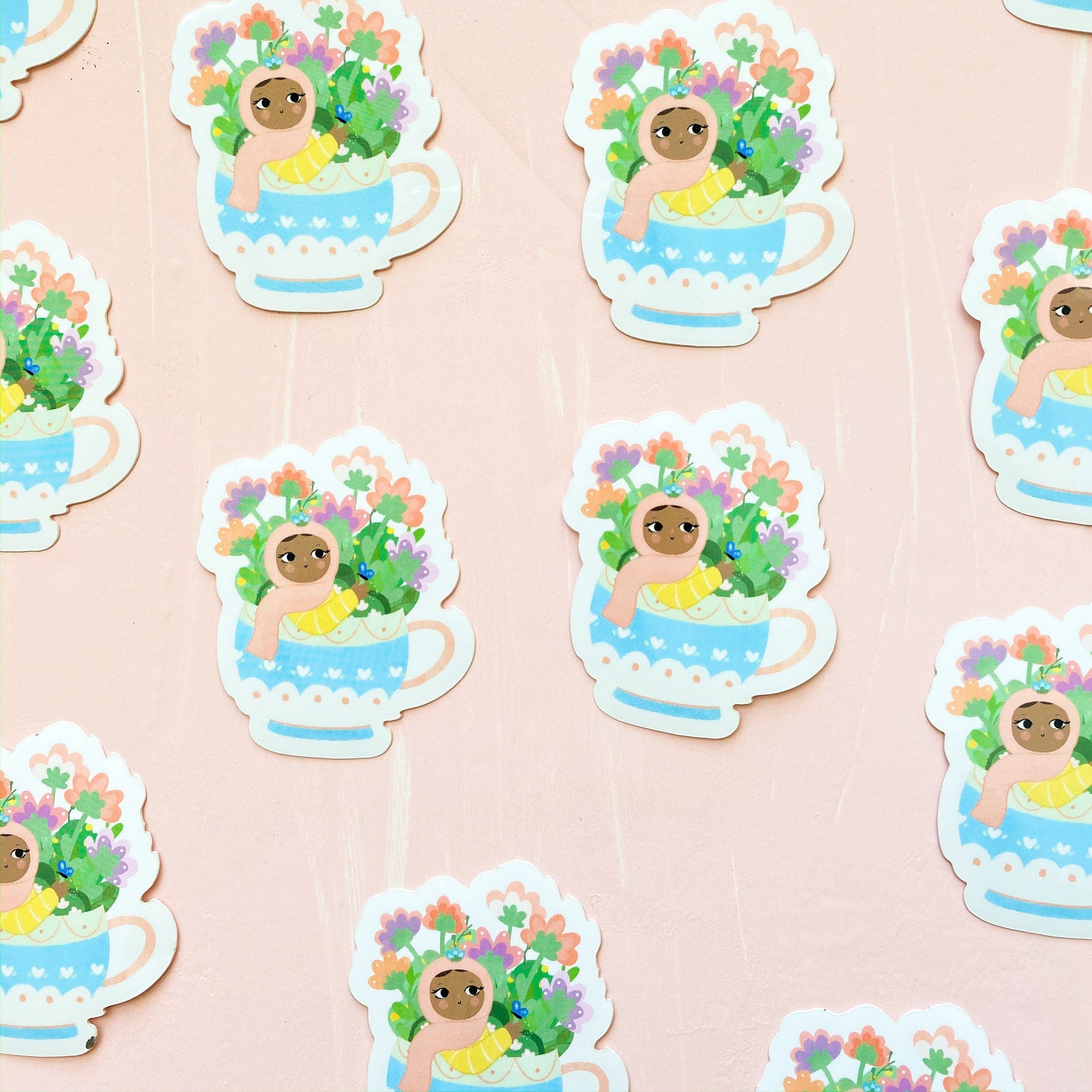 Sticker - Cuppa Chai, Hijabi in a Teacup