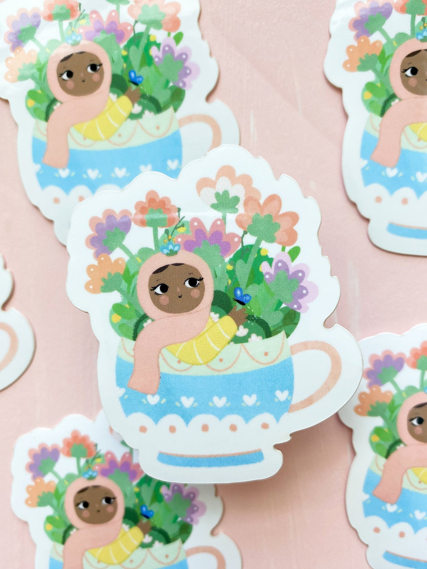 Sticker - Cuppa Chai, Hijabi in a Teacup