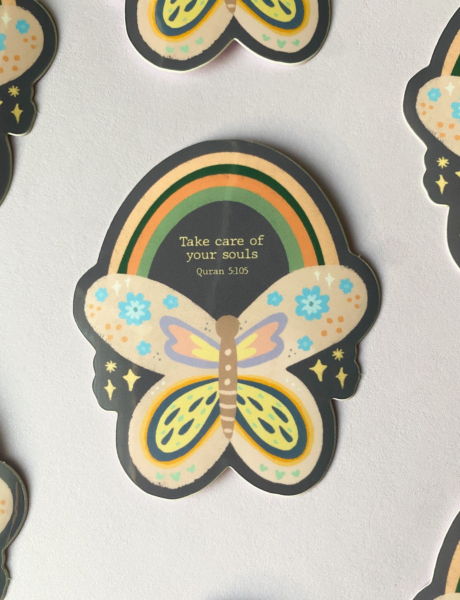 Sticker - Butterfly "Take Care of Your Souls' - Quran 5:015" Sticker