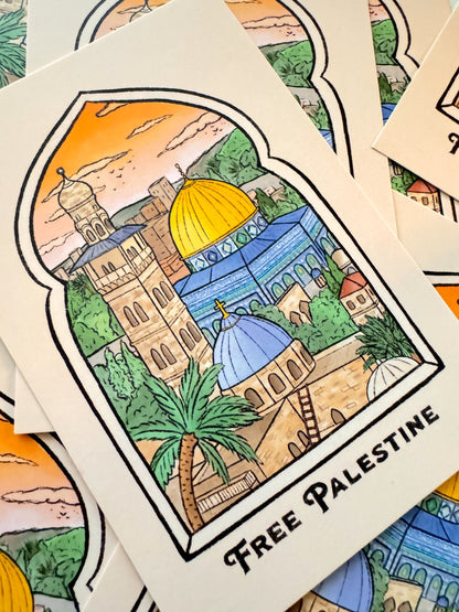 Holy Land Print - 100% of profits go to Palestine, Beautiful & Detailed Print of Jerusalem, Free Palestine Print