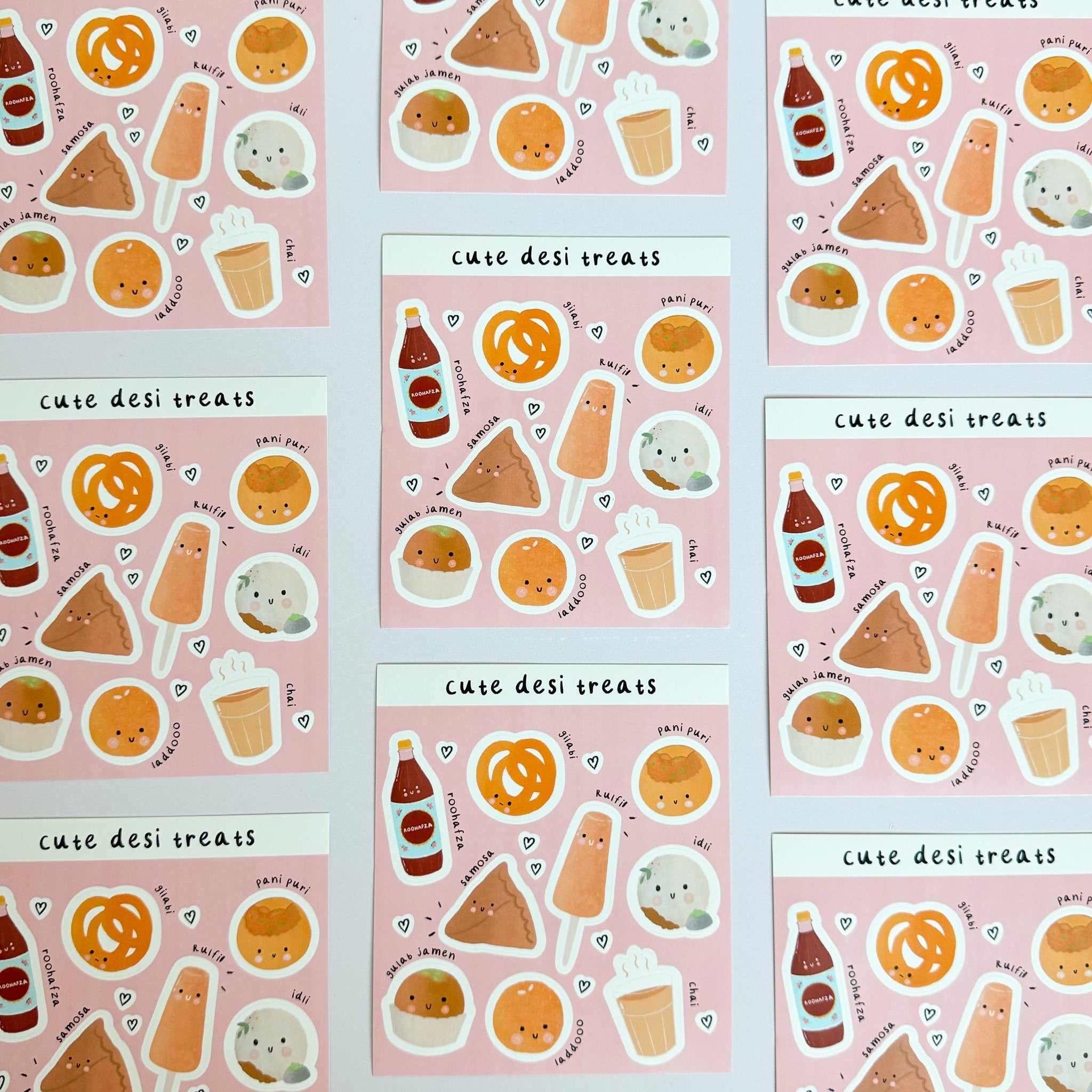 Sticker Sheet - Cute Desi Treats