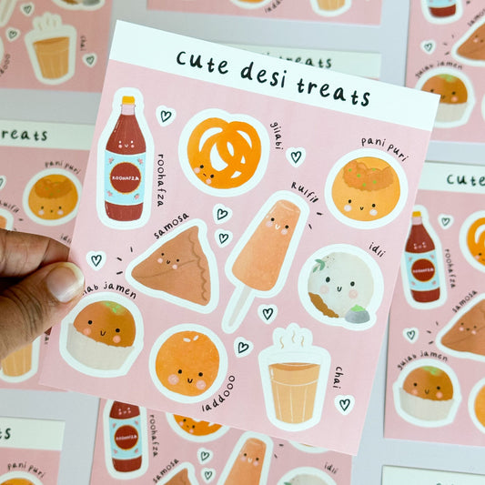 Sticker Sheet - Cute Desi Treats