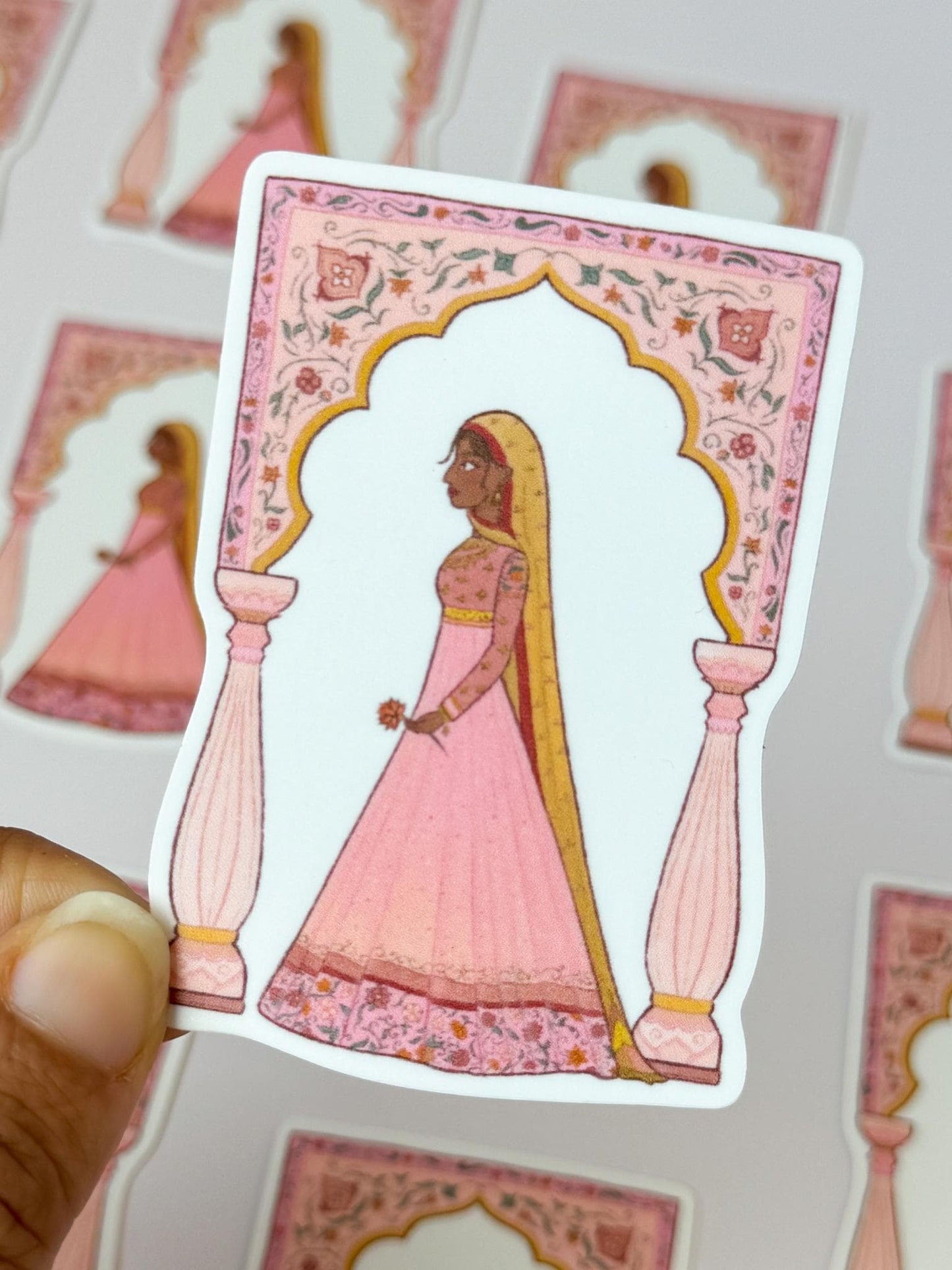 Sticker - Mughal Princess, Waterproof Sticker, Desi Girl Sticker, Indian Girl Sticker, Pakistani Bangladeshi South Asian Sticker