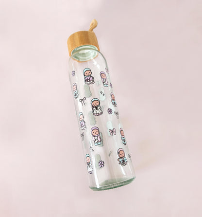 Water Bottle - Coquette Pocket Hijabis Glass Water Bottle