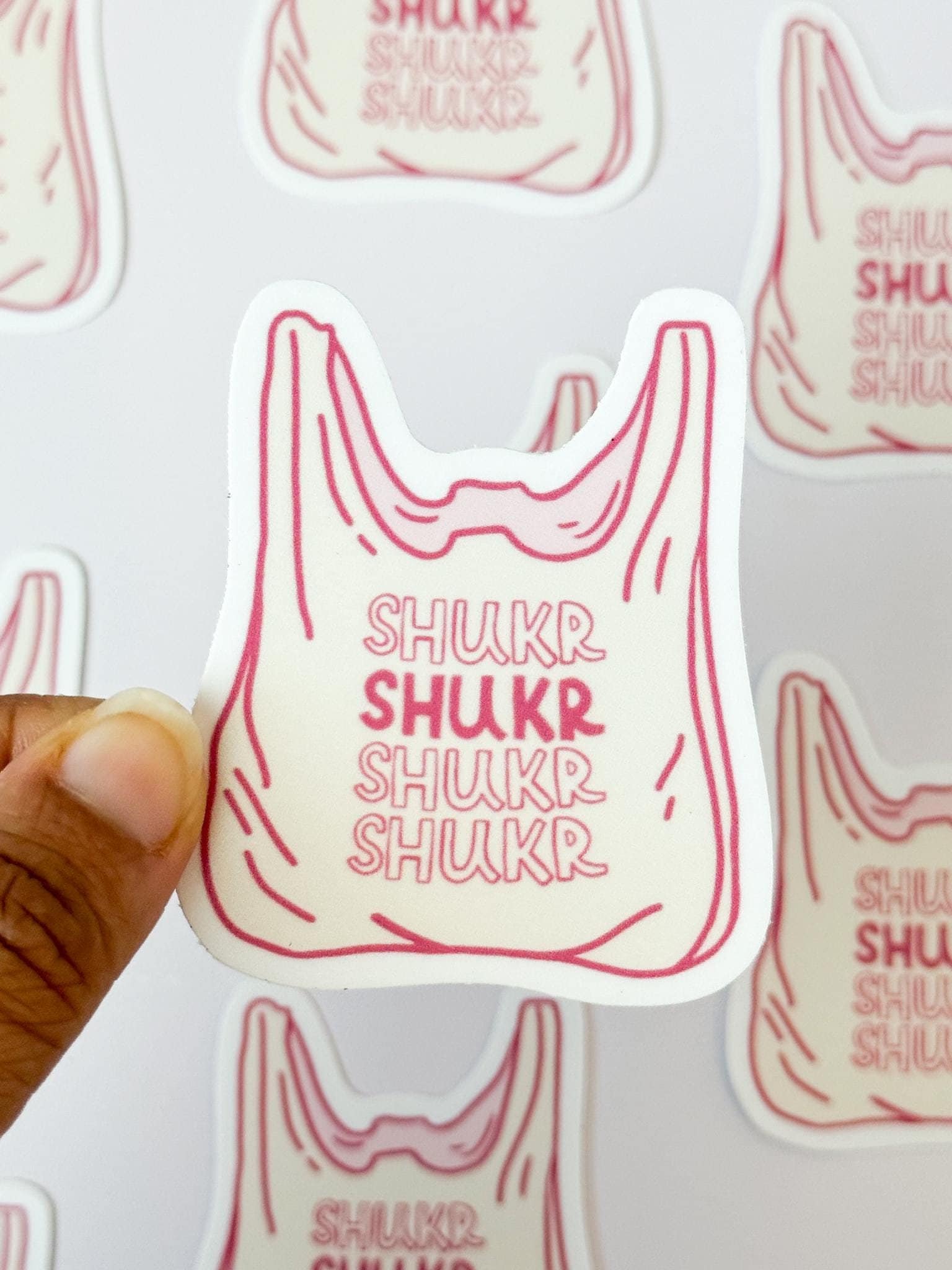 Sticker - Shukr Sticker, Plastic Bag Waterproof cute thankfulness sticker, cute Islamic sticker,muslim sticker, shukr sticker