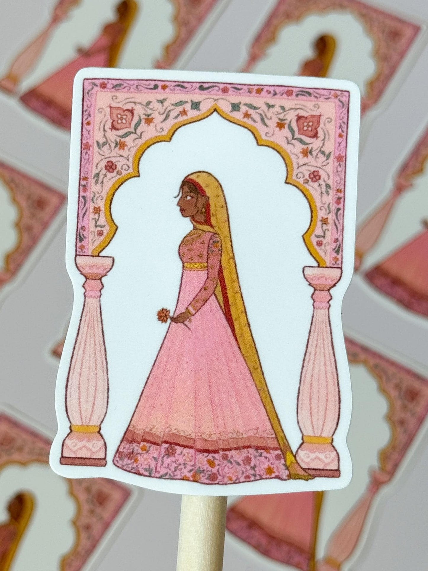 Sticker - Mughal Princess, Waterproof Sticker, Desi Girl Sticker, Indian Girl Sticker, Pakistani Bangladeshi South Asian Sticker