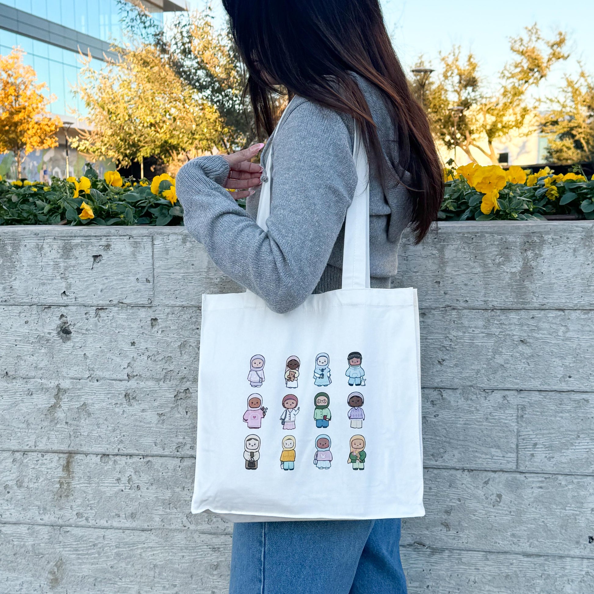 Tote Bag - OOTD "Outfit of the Day" Cute Diverse Hijabi Outfit Tote Bag