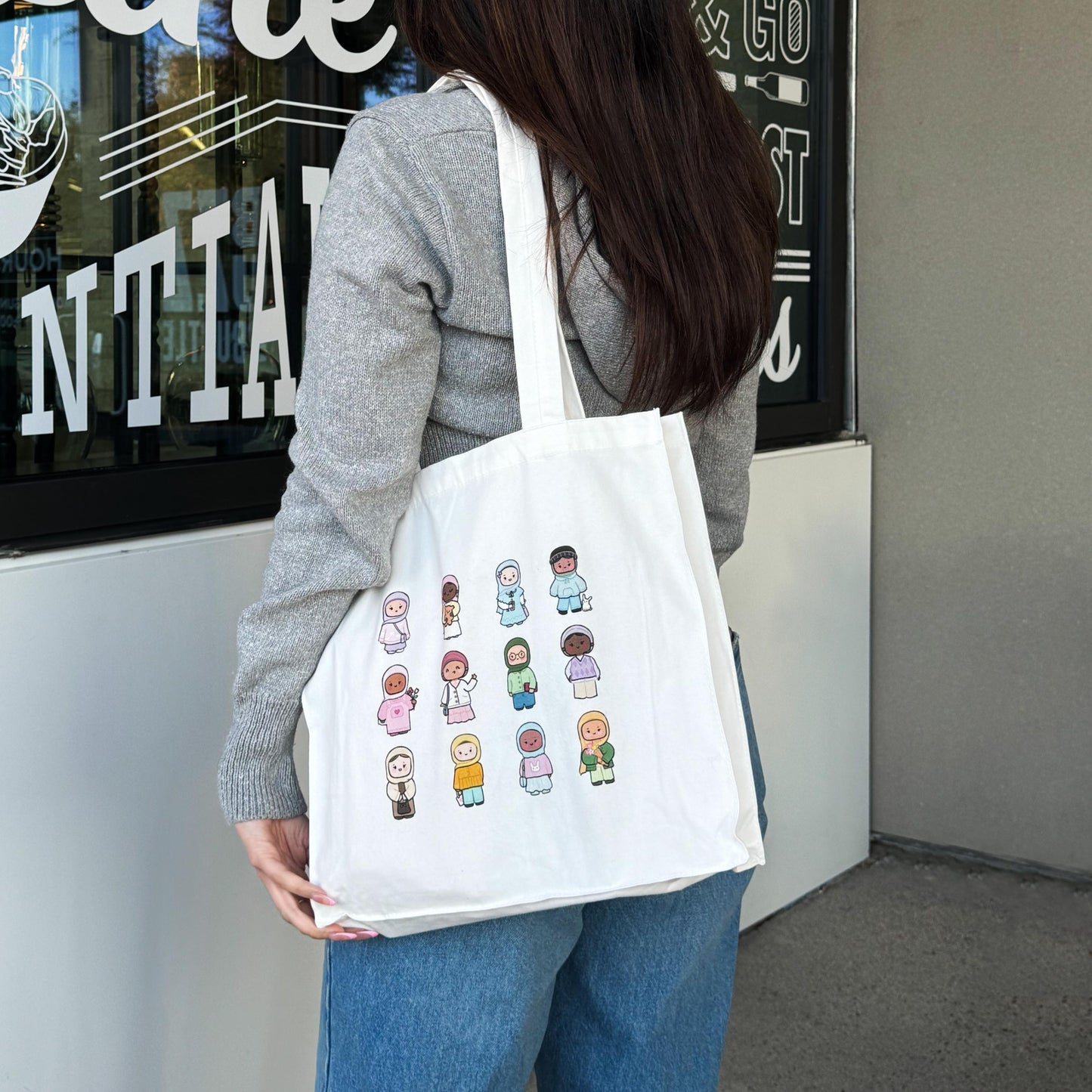 Tote Bag - OOTD "Outfit of the Day" Cute Diverse Hijabi Outfit Tote Bag