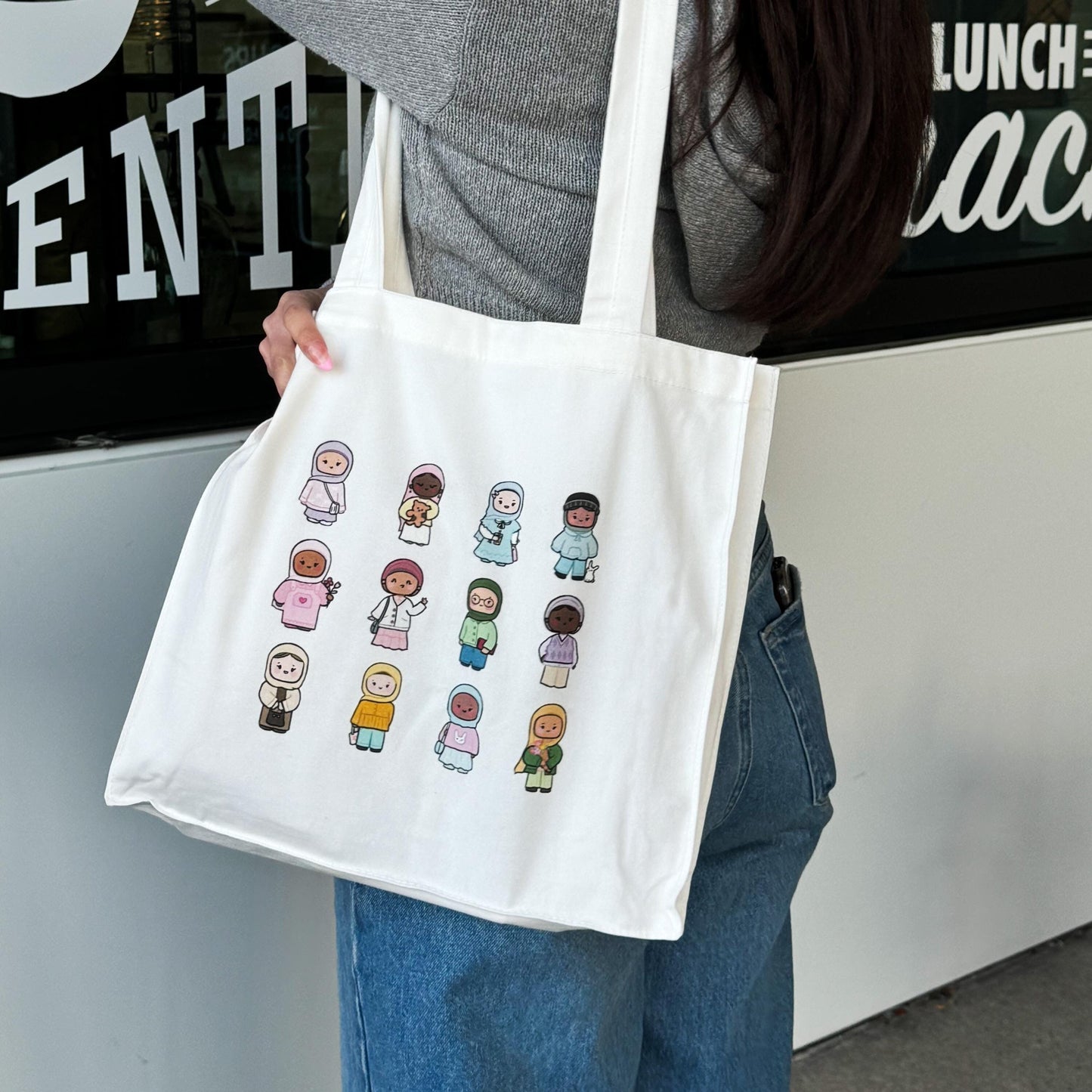 Tote Bag - OOTD "Outfit of the Day" Cute Diverse Hijabi Outfit Tote Bag