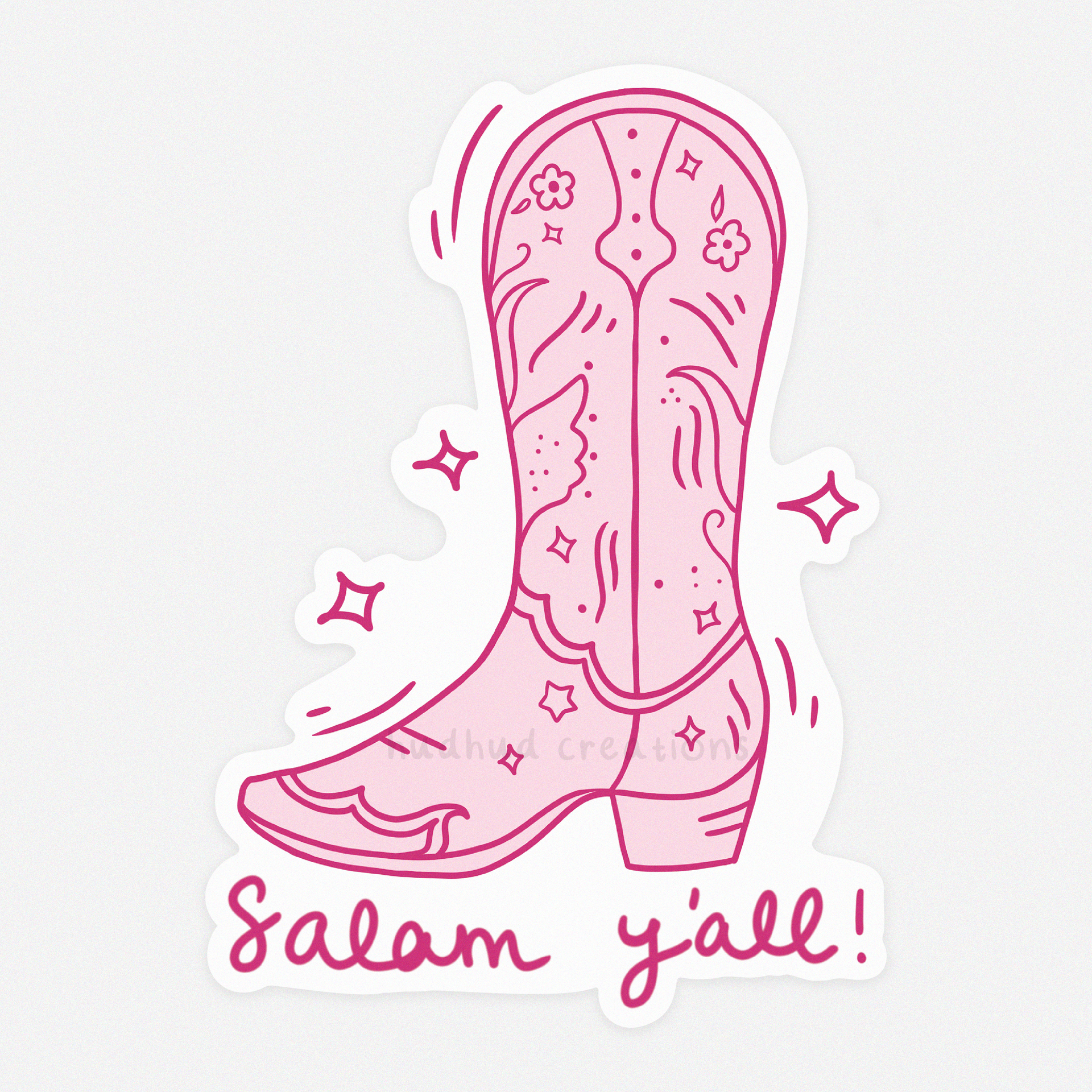 Sticker - Salam Y'all (Brown & Pink)